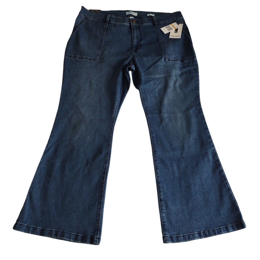 Nine West 16W Bootcut Patch Pocket Jeans